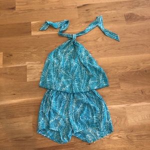 Teal Halter Romper
